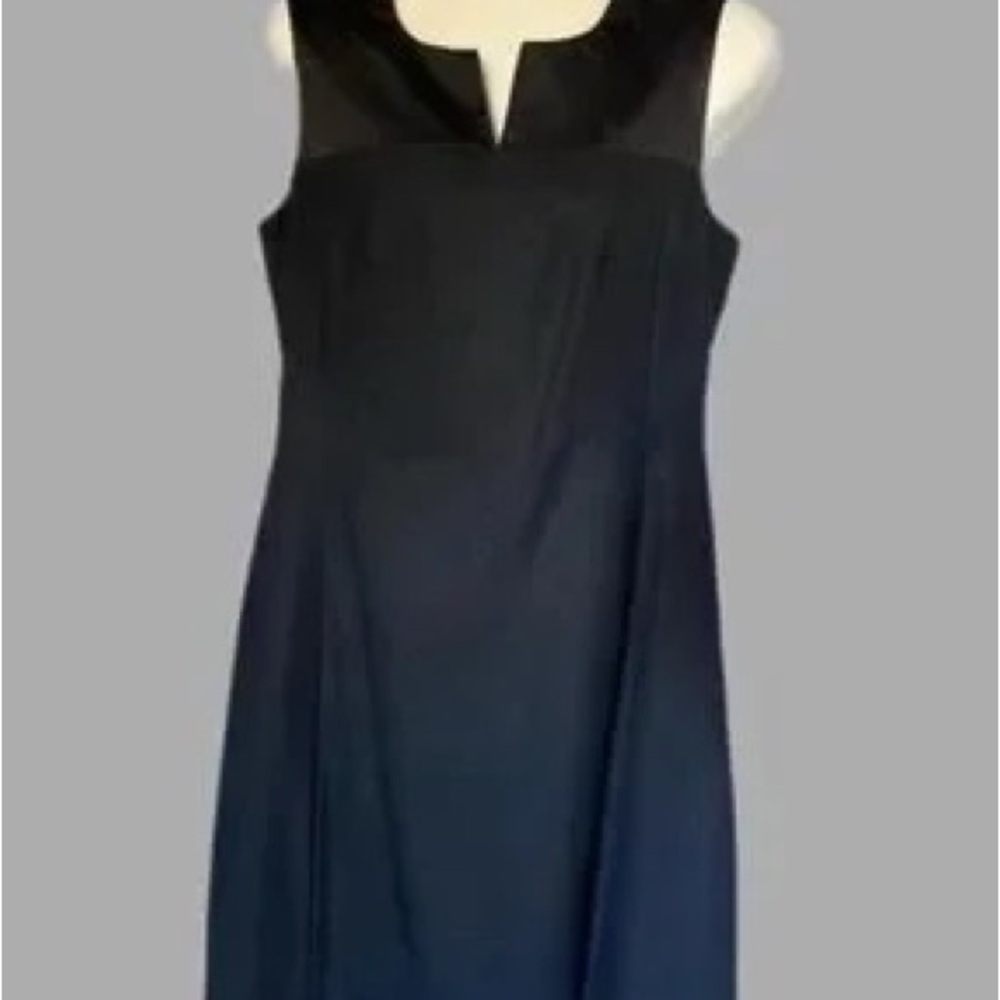 TRULY Black Sleeveless V-Notch Shift Dress